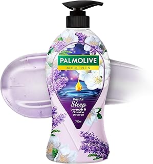 Palmolive Restful Sleep Body Wash, 750ml Shower Gel Single Pump Bottle, 100% Natural Lavender, Jasmine & Chamomile Extracts, pH Balanced Bodywash, Fre