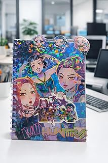 GIFTS - Cute Demon Hunter Spiral Notebook A5 Size | Hard Cover Single Line Ruled Journal | Writing Diary for Students | School Office College Use | Bi