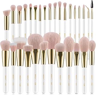 BEILI Makeup Brushes 30Pcs Professional Makeup Brush Set Premium Pink Vegan Synthetic Kabuki Foundation Blending Brush Face Powder Blush Concealers Ey