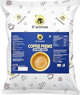 D'aromas Sugarfree Instant Coffee Premix Powder for Vending Machine - Coffee Pouch 500g, Ideal for Hot Coffee, Travelling