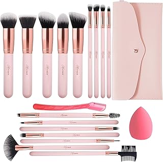 MAYCREATE® Makeup Brush Set 16pcs Synthetic Brushes for Foundation Powder Concealers Eye Shadows Blusher Highlighter Contour Nose Contour Shading Lips