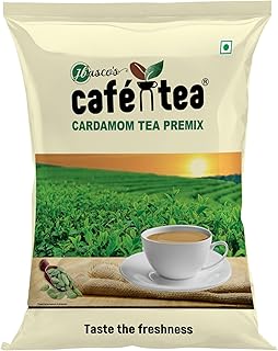 Café N Tea Instant Tea Premix Powder – 100% Natural Ingredients – Creamy, Strong & Aromatic – 1kg Value Pack (80 Cups) (Pack of 1, Cardamom)
