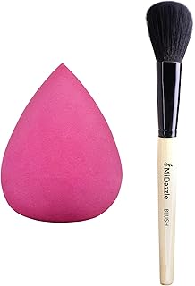 Midazzle Beauty Blender with Wooden Blush Brush, Makeup Tools Set, 2 Pieces