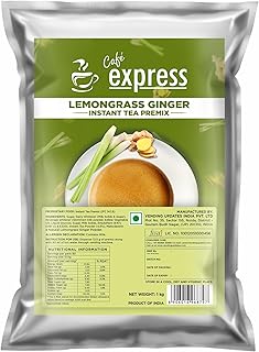 Atlantis 3 in 1 Cafe Express Lemon Grass Ginger Instant Tea Premix 1 Kg Pack of 1 For Vending Machine and Manual Use