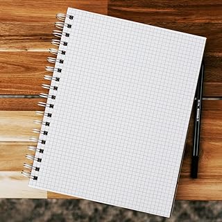 SHININGSOUL Graph Paper Notebook 8.5 x 11 (A4), 80 GSM Graph Paper Large Squares 80 Sheets Per Pack, Hardcover Grid Notebook Graph Paper with Elastic
