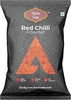 Alpha Pure Red Chilli Powder 1kg | Authentic Indian Lal Mirch Masala | Freshly Ground Spice to Enhance Color, Taste & Aroma | Perfect for Curry, Birya