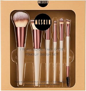 MESKIN Professional Face & Eye Makeup Brush Set – 6 Synthetic Soft Brushes for Powder, Liquid & Cream – Easy Blending & Precision Application