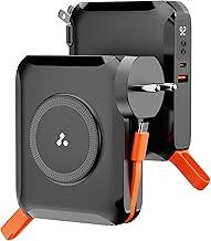 Ambrane 4-in-1 Powerbank, Magsafe Wireless & Laptop Charging with Inbuilt Type C Cable, 65W Fast Charging 15000mAh, Universal All-in-1 for iPhone, And