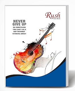 Rush 120 Pages (Pack of 4) Interleaf Notebook with English | One Side 4 Line Ruled and One Side Plane/Unruled Exercise King Size School Notebooks for
