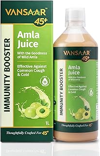 Vansaar Ayurvedic Tangy Amla Juice - 1L | 100% Cold Pressed Wild Amlas Rich In Vitamin C Sourced from Pratapgarh | Farm to Bottle in 12 Hours | 75 Pur