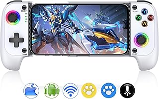 PunnkFunnk Bluetooth Smartphone Gamepad with iPhone/Android, XBOX, PC, PS4, PS3 HID & Keymap modes | Bluetooth v5.0 | Dual Vibration motors | Magnetic