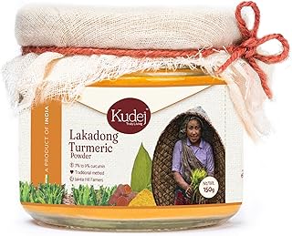 Kudej Lakadong Turmeric Powder with highest curcumin upto 9% from Meghalaya Hills| 100% Organically grown, Best haldi powder for Cooking and skin with