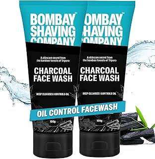 Bombay Shaving Company Charcoal Face Wash for Men | Anti Pollution and Brightening | Oil Control Face Wash For Men - 2 x 100g