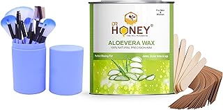 DR HONEY hair removal aloevera wax 600 gram and Makeup Brush (pack of 12) Eye-Shadow Makeup Brush Set blue box
