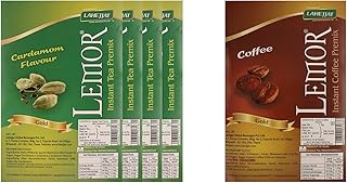 Lemor Gold Cardamom Elaichi Flavour Instant Tea Premix 4kg|Instant Coffee Premix 1 kg|premix Coffee and Tea for vending machine|Ready to drink tea