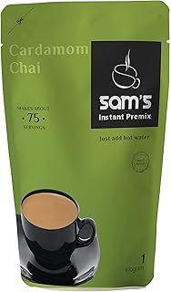 Sam's Instant Chai Premix Elachi 1kg - Regular Sugar - Elachi Flavour | Instant Tea | Tea Premix | Elachi Tea | Elachi Chai