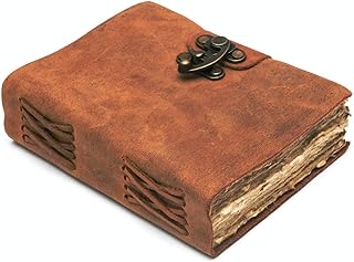 CRAFT CLUB Brown Hand Sewn Leather Diary (CC-1481) | Unruled Soft Cover Vintage Journal Notebook | Handmade Writing Diary for Men & Women | Travel Jou