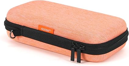 Light-Orange Small Carrying Case Universal Travel Case for Sandisk, Samsung SSD, Earbuds, Cable, Hard Disk, MP3 Player - Portable Storage Pouch Bag -