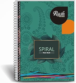 Rush Rough A4 Spiral Notebook 300 Pages | Unruled Notebook | 300 Pages Notebook Plain | Pack of 1 | Spiral Register (300 Pages, Unruled (Plain))