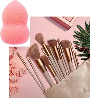 Makeup Brushes Set 13 Pcs Including Contour Concealer Foundation Powder Blush Highlighter Blending Eyeshadow Pencil Eyebrow Smudging Lip brush With Ov