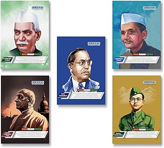 KAANUKA Ruled Notebooks | 120 Ruled Pages | Crown/King Size Notebooks | 24 cm x 18 cm | Set of 5 Notebook