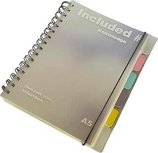 A5 Premium 5-Subject Spiral Diary with Dividers – 248 Pages Thick Paper Notebook For School, College & Office