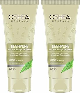 Oshea Herbals Neempure Anti Acne & Pimple Face Wash for Men and Women | Deep Cleansing with Neem Extract & Cinnamon Oil | Controls Sebum, Removes Impu