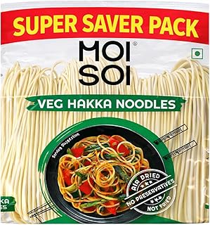 MOI SOI® Chinese Veg Hakka Noodles | Not Fried | Air Dried | Oil Free | Ready To Eat - 500g