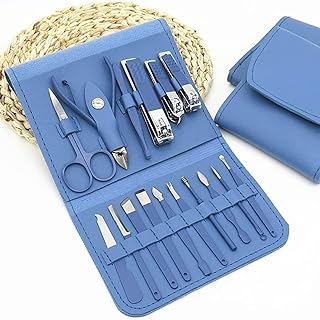 WENGTY 16-in-1 Premium Stainless Steel Manicure & Pedicure Grooming Kit with Travel-Friendly Leather Case – Nail Clippers, Scissors, Cuticle Tools & M