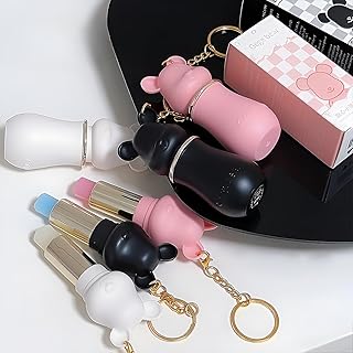 Gege Bear Sweetheart Bear Lip Balm | Brown Nude to Baby Pink | Cute Bear-Shaped Lipstick with Keychain | Glossy & Moisturizing Lip Balm for Daily Use