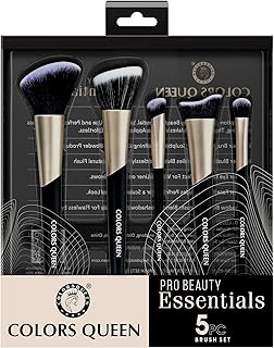 Colors Queen Pro Beauty Face & Eye Makeup Brush Set of 5 | Easy to Hold & Precise Application | Lightweight & Durable Makeup Brush for Cream, Liquid &