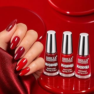 Shills Professional Mashooka Nail Polish Combo 3Pc – Glossy, Matte & Glitter Shades Set, Long Lasting Quick Dry Nail Enamel Kit for Women Nail Art Man
