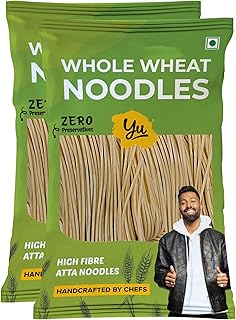 Yu Foodlabs - Whole Wheat Noodles - 100% Atta & Zero Maida - Easy To Digest Healthy Noodles - No Preservatives & 100% Natural - Just Boil - Ready In 5