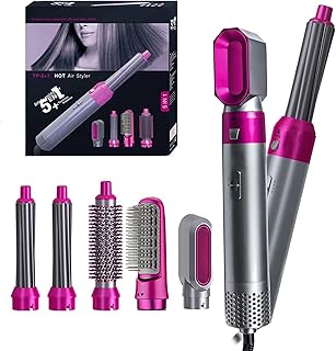 5 in 1 Hot Air Brush Hair Dryer & Volumizer, Multifunctional Hair Styler Tool for Women | Detachable Blow Dryer Brush,Professional Hair Straightener,