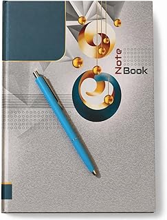 Notebook (Grey, Teal & Golden Combination | Premium Hardcover Diary with 3D Embossed Design & Gold Foil | Journal for Office, School & Personal Use |