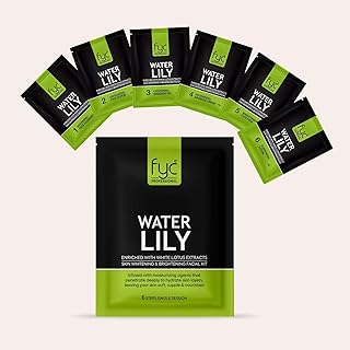 FYC PROFESSIONAL Water Lily 6 Steps Facial Kit | With White Lily & White Lotus Extracts | Salon-Like Glow at Home | For All Skin Types (55g + SPF 5g)