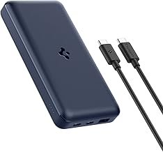 Spigen ArcPack 20000mAh Power Bank, PD3.0, PPS, Fast Charging, 30.0W Max Output, 2 Type-C Ports, 1 USB-A Port - (ABS+PC, Navy Blue)