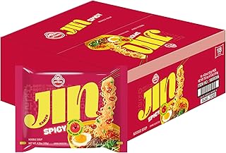 OTOKI Jin Ramen Korean Style Instant Noodles Spicy Flavour, Best Tasting Soup Traditional 120g, 18+2 free=20 Pack (2.4kg) | Vegetarian Noodle | The pr