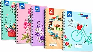 A4 Spiral Notebook for Students & Office | 500 Pages Ruled | Premium 70 GSM No Bleed Paper | Strong Spiral Binding | Cute Aesthetic Designs | Large No
