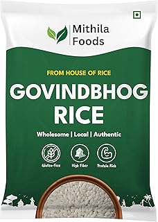 MITHILA FOODS 5 kg Bihari Govind Bhog Rice for Kheer, Biryani & Pulao | Rich Aroma, Naturally Aged, Tasty, Fluffy, Non-sticky Chawal Gobindobhog Rice