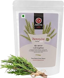 Tattva Adih Rosemary Leaf Herbal Infusion 100g 60+ Cups | Natural Herbal Drink for Brain Health, Hair Growth & Digestion | Caffeine-Free Organic Rosem