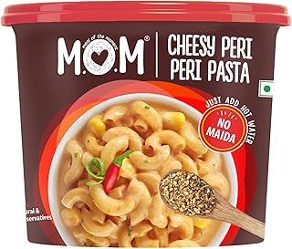MOM - Meal of the Moment, Cheesy Peri Peri Pasta, 65/ 74g - Ready to eat | No added Preservatives | Instant Meals | 100% durum wheat