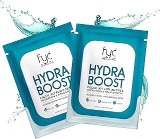 FYC Professional HydraBoost 8-Step Facial Kit, Hyaluronic Acid Infused, 185g Pack of 2, All Skin Types