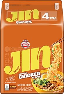 OTOKI Jin Ramen Chicken Flavor Korean Style Instant Noodles 110g, Pack of 4 (440g) | The Product of Korea