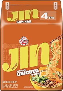 OTOKI Jin Ramen Korean Style Instant Noodles Chicken Flavor 440g, Pack of 4 | The Product of Korea