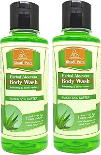 Khadi Pure Herbal Aloe Vera Body Wash, 210 ml (Pack of 2)