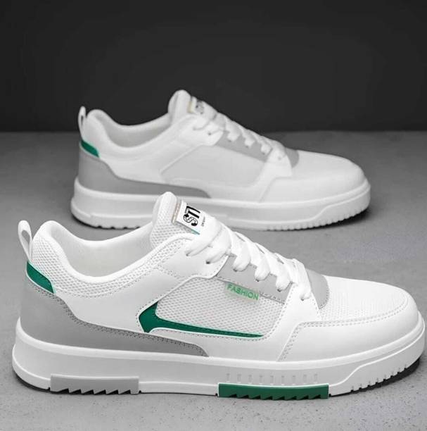 White Stylish Casual Sneakers For Men & Boys Sneakers F...