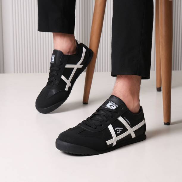 SM 4012 Sneakers for Men Stylish Black & White Lace-Up ...