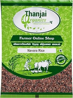Thanjai Organics Navara Rice 3Kg | 1500g X 2 | Traditional Ayurvedic Hand Pound Arisi | Njavara Red Rice | Unpolished Navra