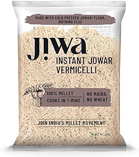Jiwa Instant Jowar Vermicelli | 200 G | Cooks in 7 Minutes | Ready to Cook | 100% Millet | No Maida, No Atta | Gluten Free